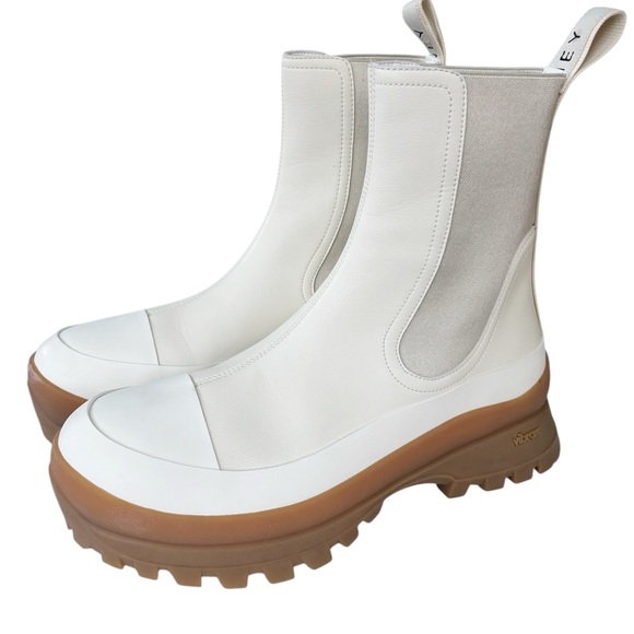 STELLA MCCARTNEY Trace Chelsea Boots in Cream Size EU41=US11B New - Picture 4 of 16